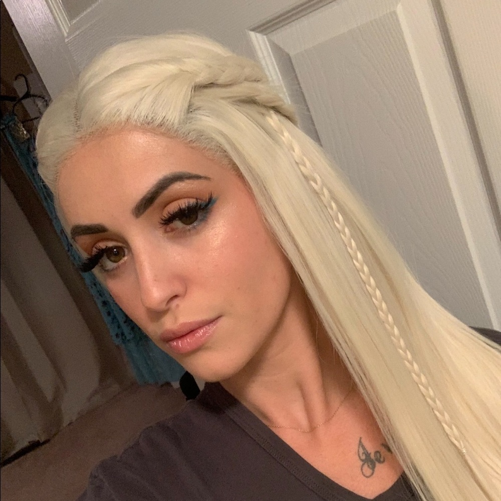 Ice blonde lace front wig